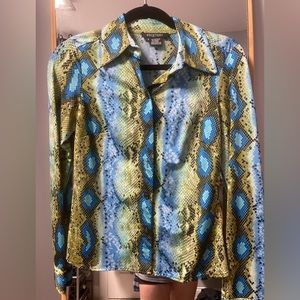 ETCETERA Snakeskin Blouse Size 2